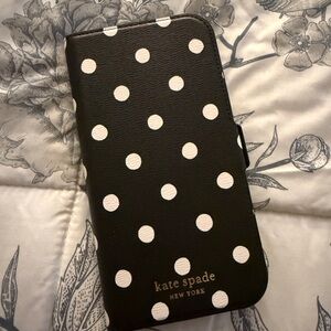 Kate Spade Black Case with White Dots iPhone 15 pro max